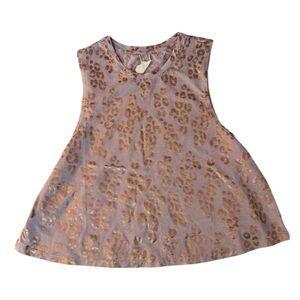 Spiritual Gangster Women's Active Crop Tank Pink Leopard Print Sz S